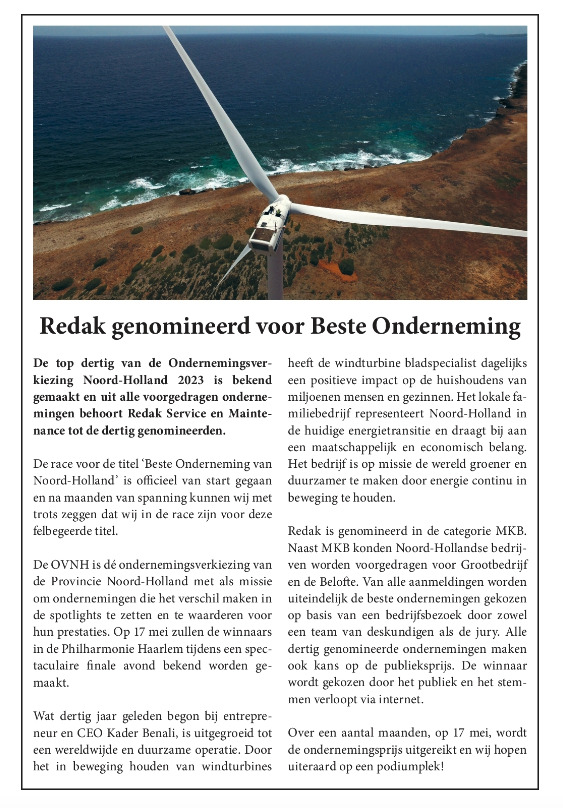 Company news: Redak nominated for Best Company
